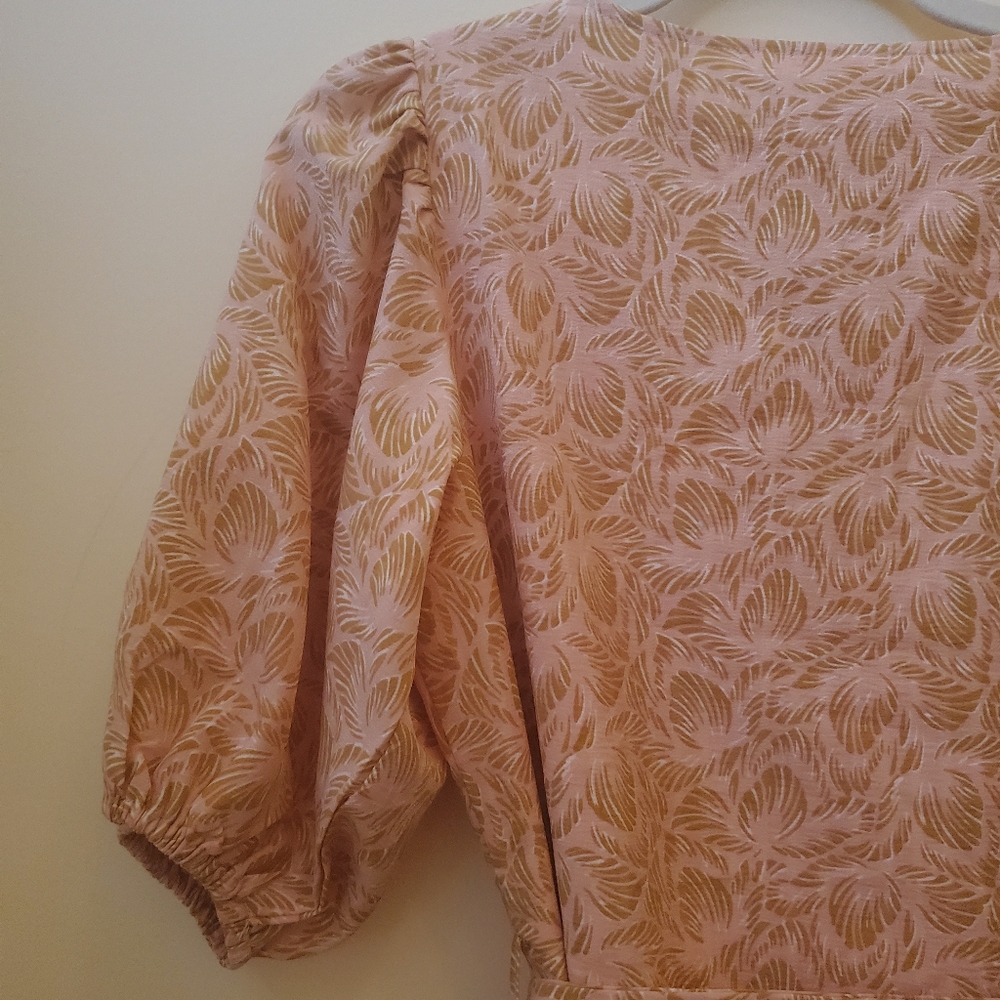 NWT S Lofty Manner Josie Peach Leaves Print Mini - Picture 7 of 10